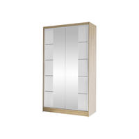 SCHWEBETÜRENSCHRANK Diego V - Weiß/Sonoma Eiche, Holzwerkstoff/Metall (100/200/58cm) - MIRJAN24