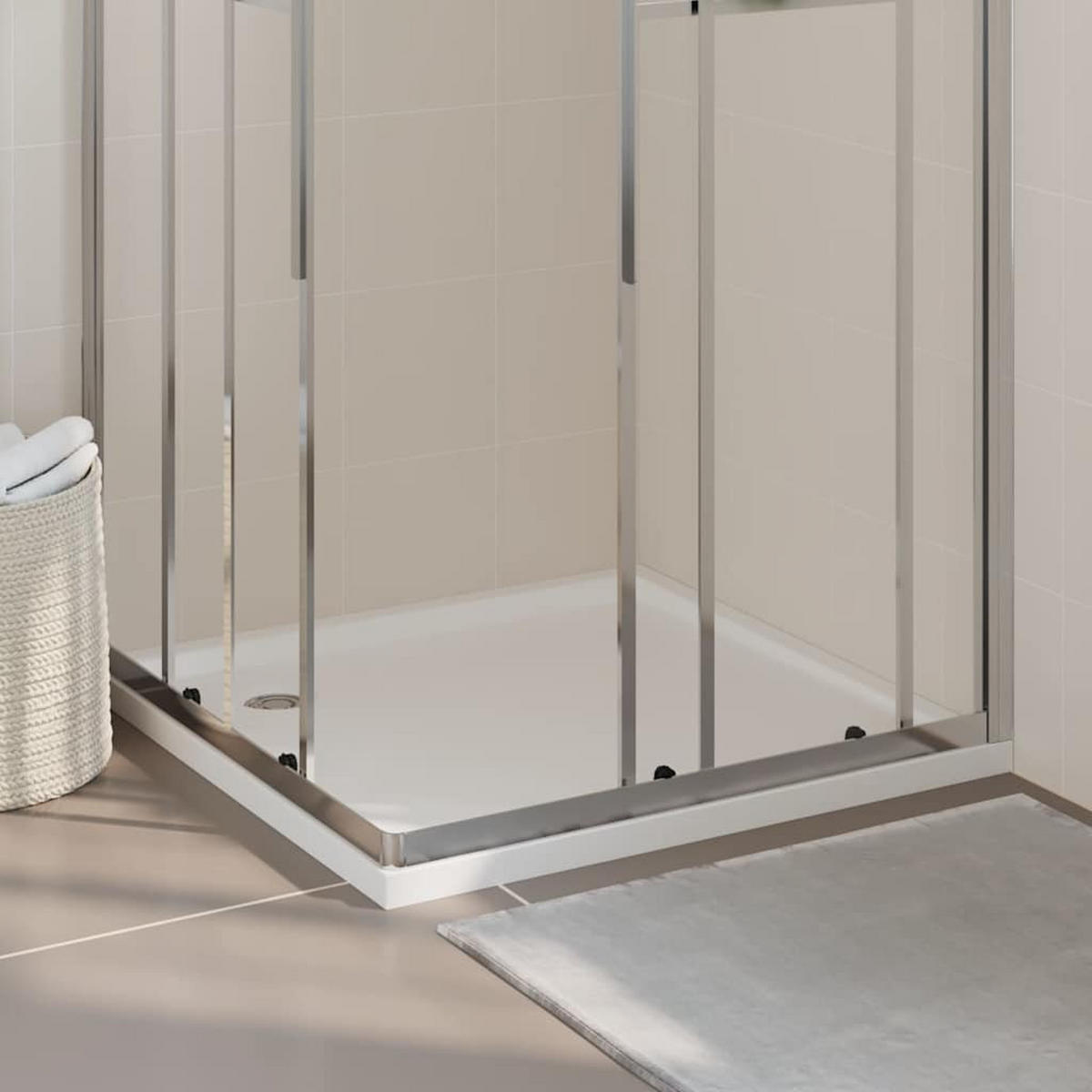 DUSCHTASSE Quadratisch 90/90 Cm - Weiß, Glas (90/4/90cm) - vidaXL