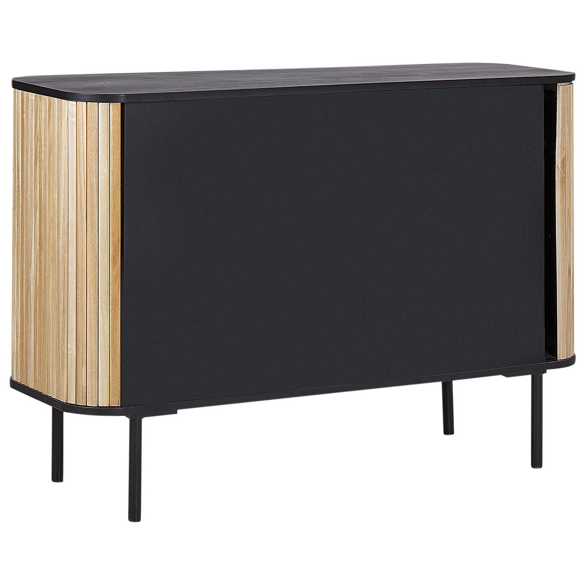 SIDEBOARD Heller Holzfarbton Lindon - Hellbraun/Schwarz, Holz (120/81/40cm) - Beliani