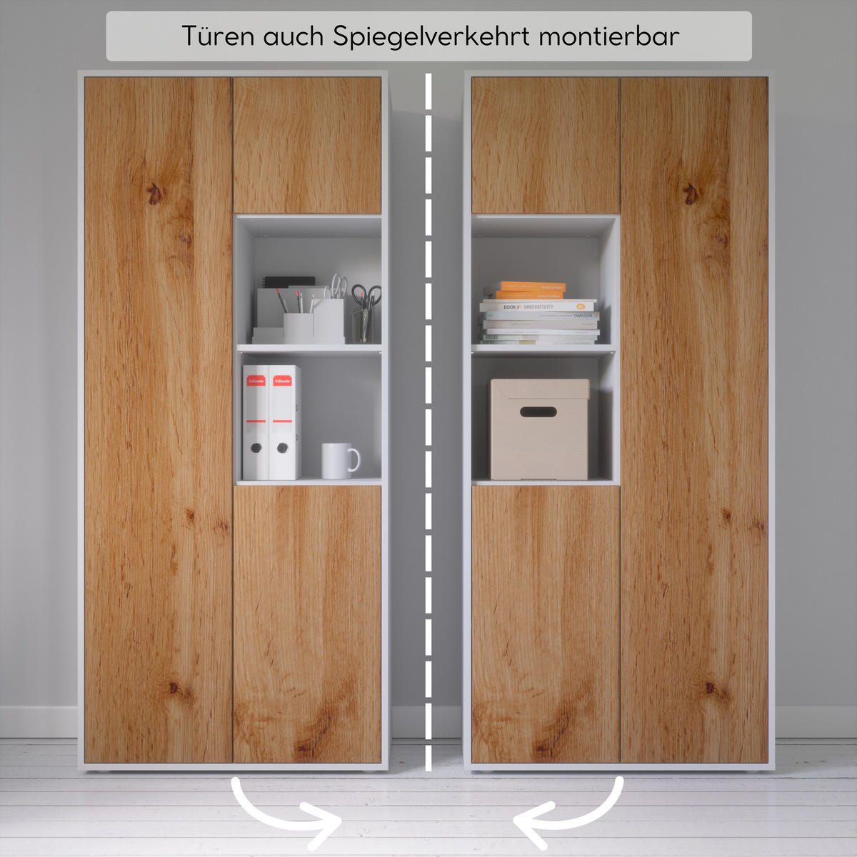 AKTENSCHRANK Amira T20 Eiche Wotan 180/80/40 cm - Eiche Wotan, Holzwerkstoff (80/180/40cm) - SIMPLYFURN
