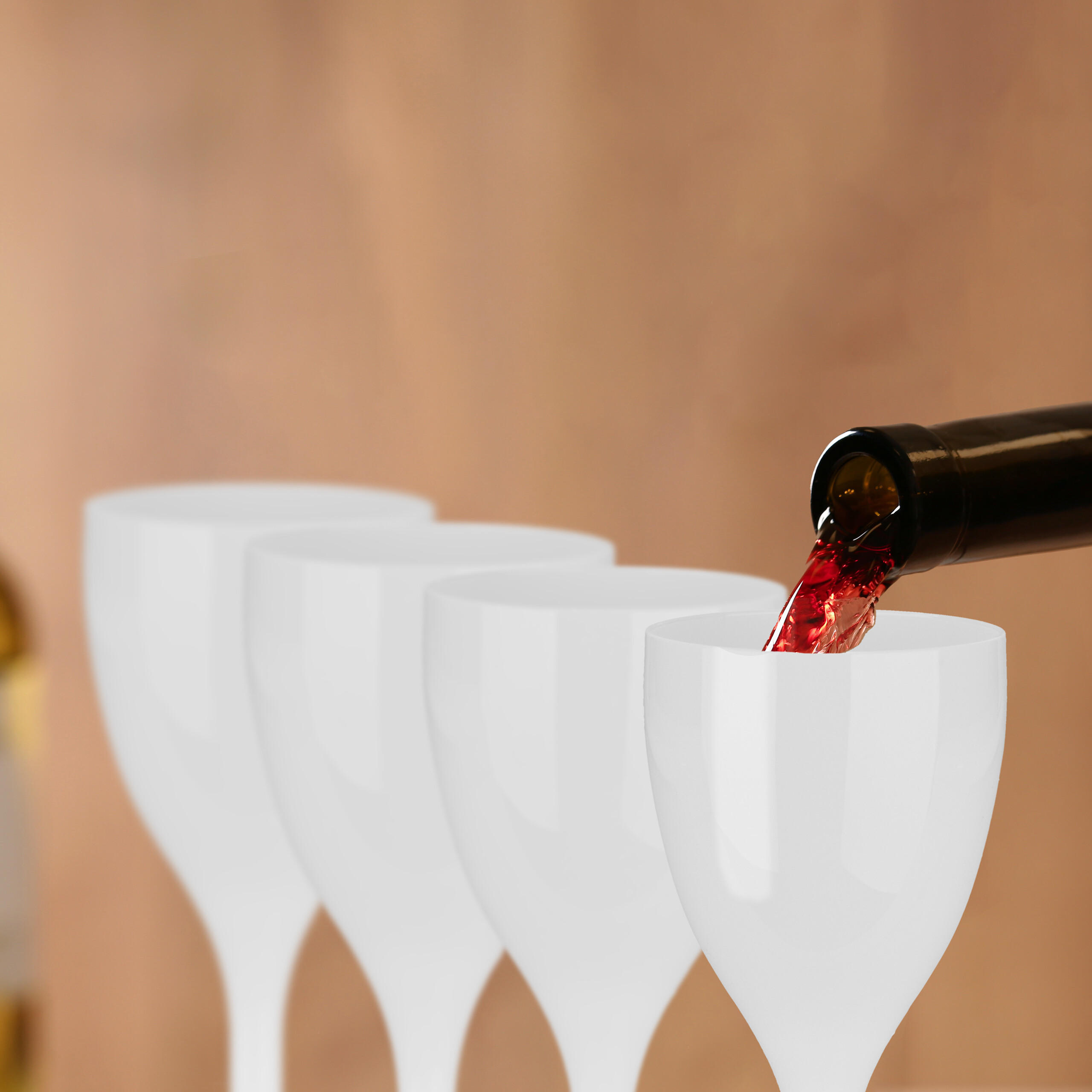 6xWEINGLÄSER - Weiß, Kunststoff (0.25L) - Relaxdays