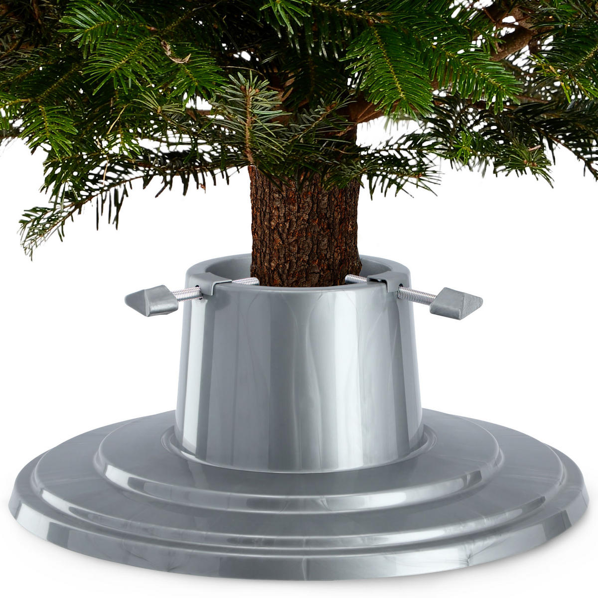 KADAX Christbaumständer Christbaumständer 2m Silber - Silberfarben, Kunststoff (15.5cm) - KADAX