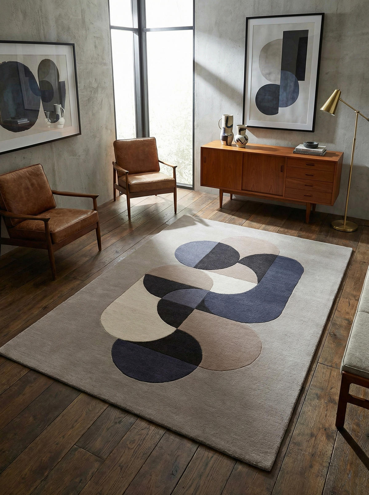 TEPPICH Schurwolle handgetuftet geometrisch Mehrfarbig HULL-Beverley, Hellgrau 200x300 cm - Grau, Textil (200/300cm) - KADIMA DESIGN