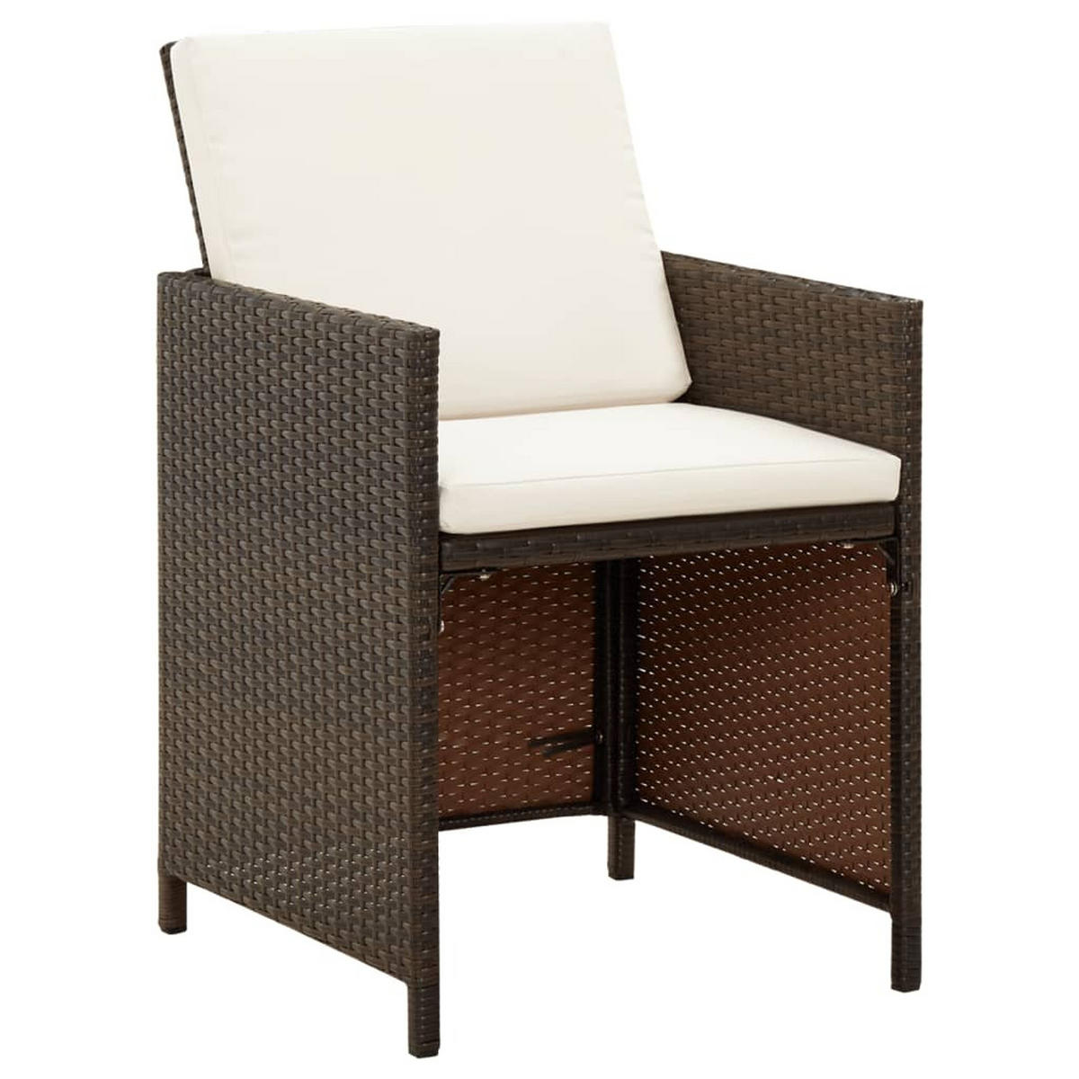 GARTENSTÜHLE mit Kissen 4 Stk. Poly Rattan Braun - Braun, Kunststoff (52/85/52cm) - furnicato