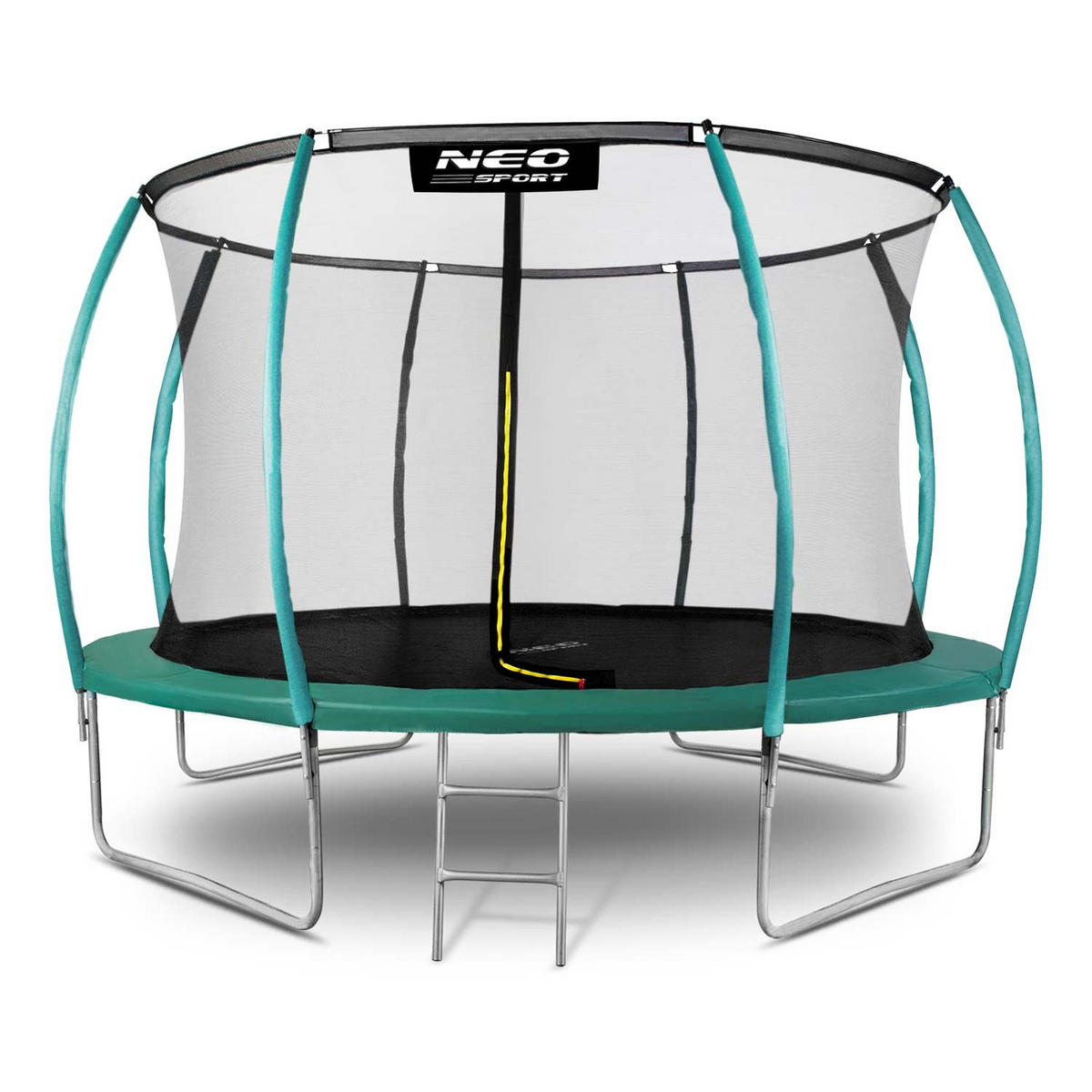 PROFILIERTES Gartentrampolin 14 ft/435 cm mit Innennetz - Grün, Metall (435/435cm)