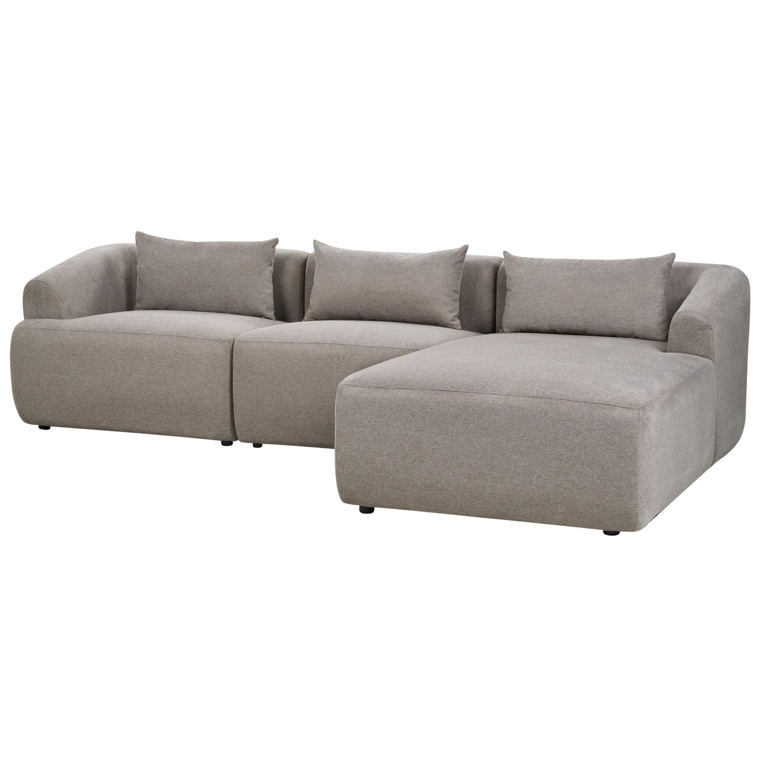 3-SITZER-ECKSOFA Stoff taupe rechtsseitig Svansele - Taupe, Textil (278/174cm) - Beliani