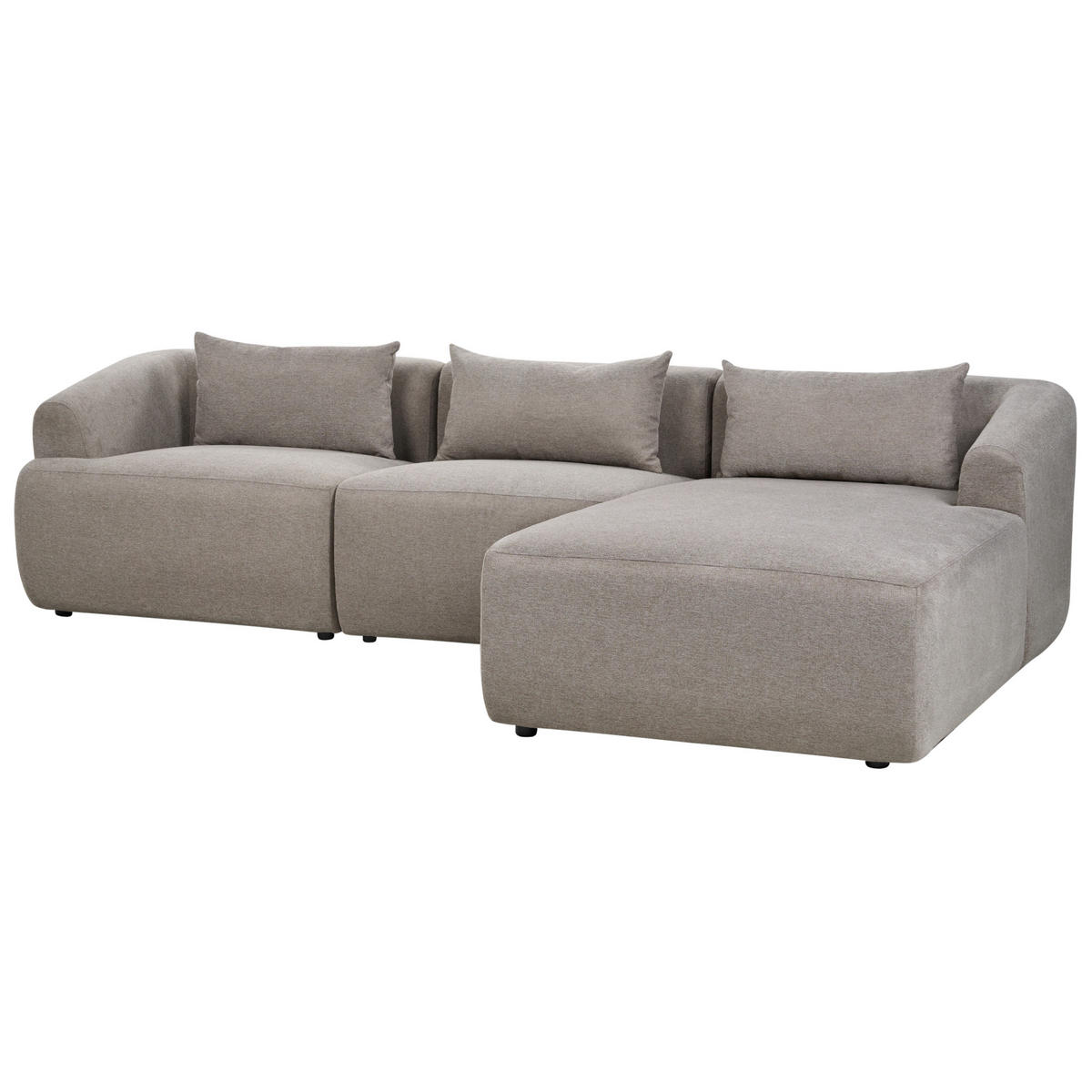 3-SITZER-ECKSOFA Stoff taupe rechtsseitig Svansele - Taupe, Textil (278/174cm) - Beliani