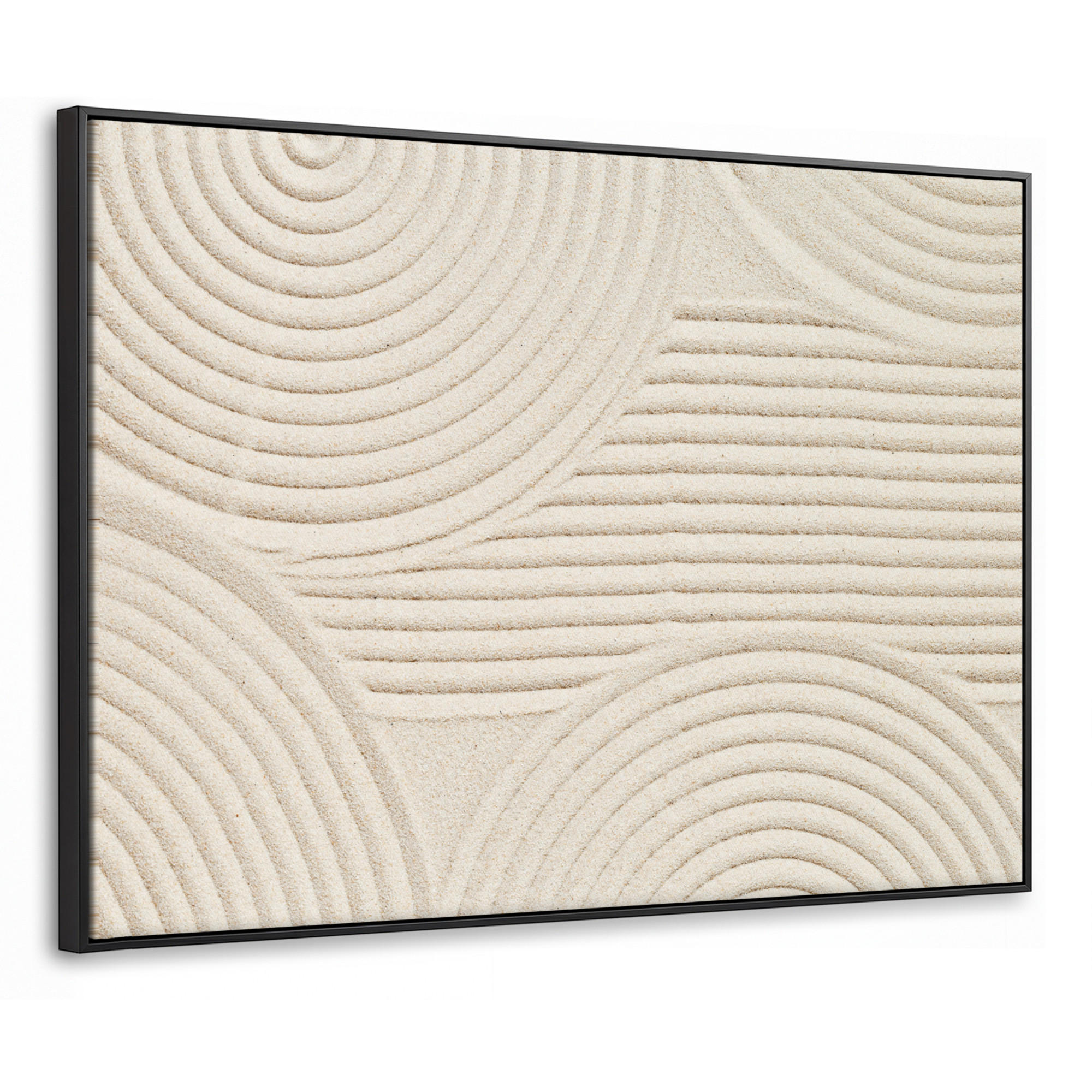 LEINWAND Bilder mit Rahmen - Muster - Abstrakt - Weiß - 80x60 - Beige, Textil (80/60cm) - MuchoWow