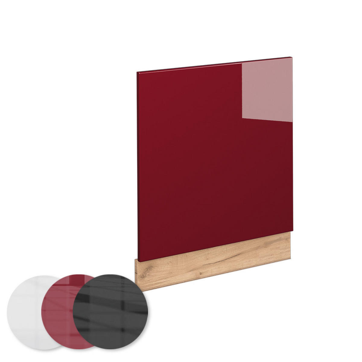 FRONTBLENDE Fame-Line Bordeaux Hochglanz 60 cm, AP Anthrazit - Bordeaux/Eiche Wotan, Holzwerkstoff (60/67.4/1.6cm) - Vicco