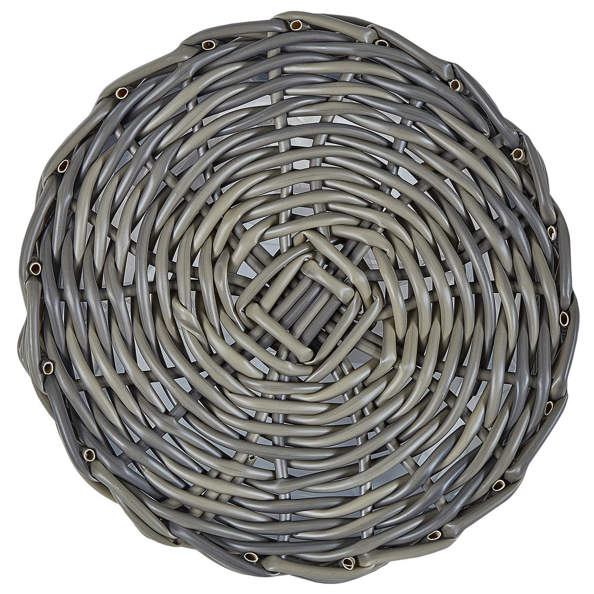 BLUMENKORB 3er-Set Rattan taupe rund 40-37/35-31/29-24 cm Nikiti - Braun, Kunststoff (45cm) - Beliani