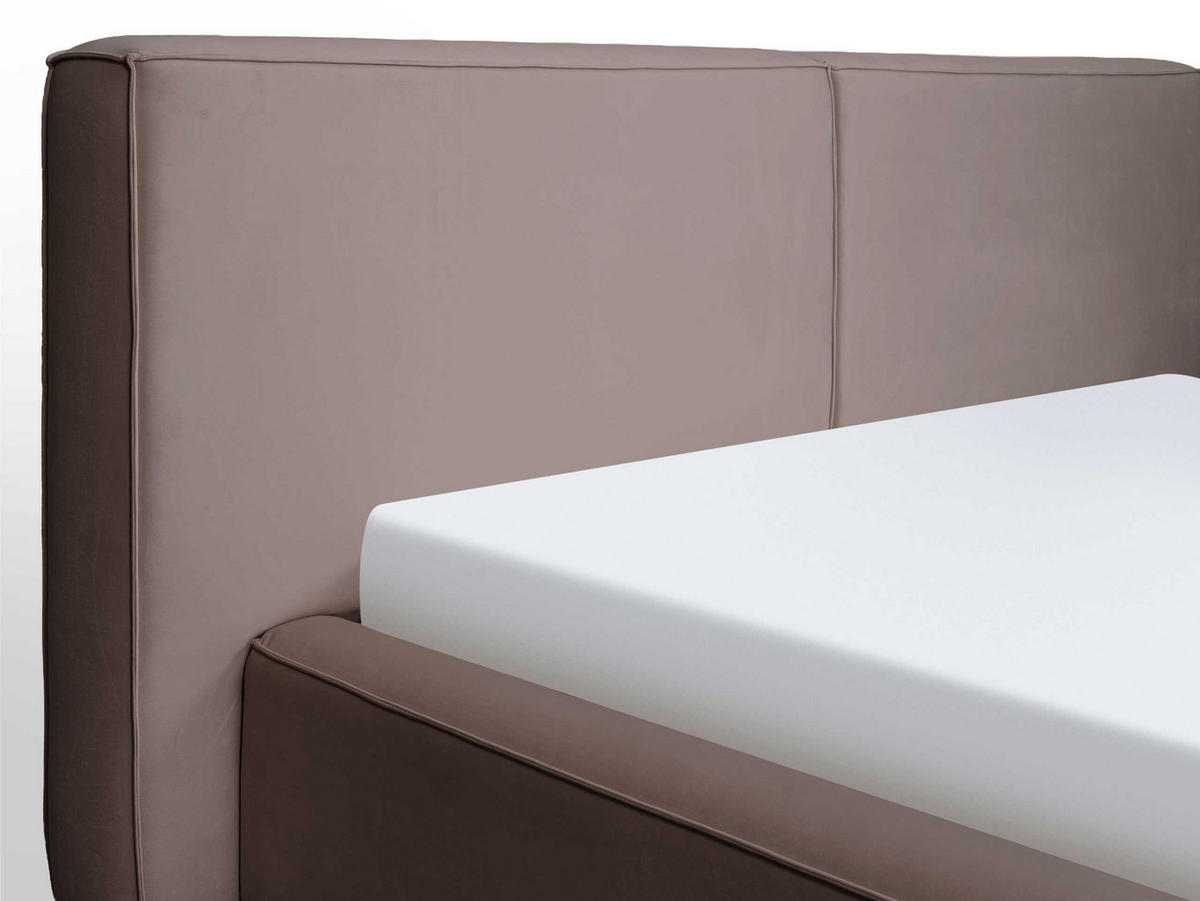 POLSTERBETT Jodie XL Braun 200/200 cm Samt mit Bettkasten - Braun, Textil/Metall (200/200cm) - wonello
