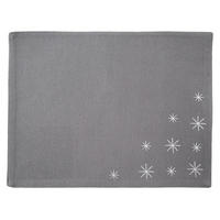 TISCHSET SCHNEEFLOCKE, Baumwolle, grau/silber, 33,5 x 26 cm - Grau, Textil (1cm) - Orion 