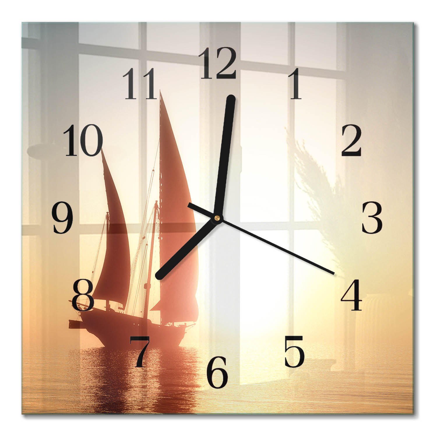 WANDUHR 30x30 cm - Segelboot - Multicolor, Glas (30/30/0.4cm) - TULUP