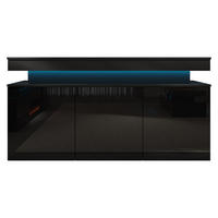 COMODĂ Glossa 3D 160 - negru, material plastic/compozit lemnos (160/83/39cm) - MIRJAN24