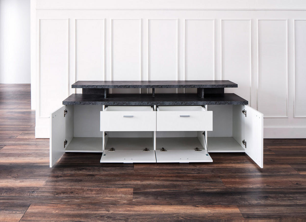 TV-ELEMENT Weiß - Weiß, Holzwerkstoff (180/66/47cm) - ebuy24