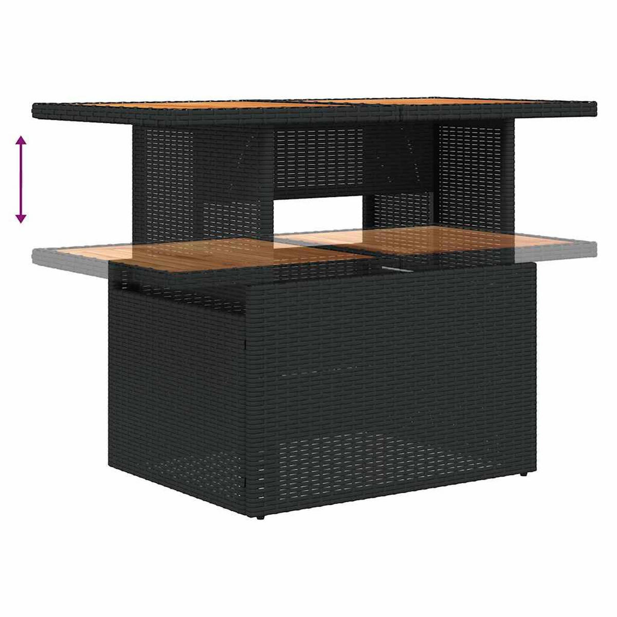 GARTEN-SOFAGARNITUR 7Er Set Mit Kissen Schwarz Poly Rattan - Schwarz, Kunststoff - vidaXL
