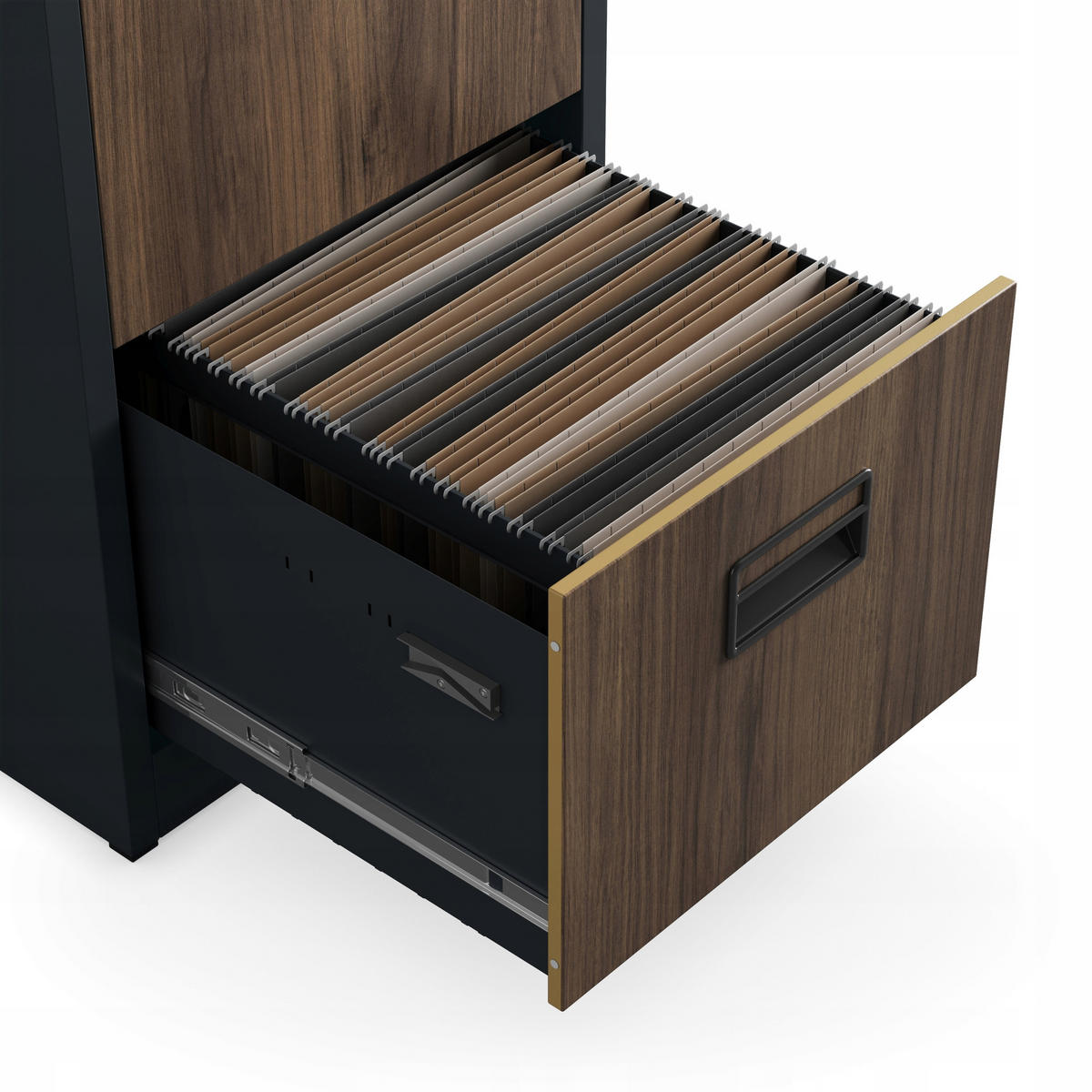 AKTENSCHRANK SARA V4 - Anthrazit/Nussbaumfarben, Metall (46/132/62cm) - Jan Nowak