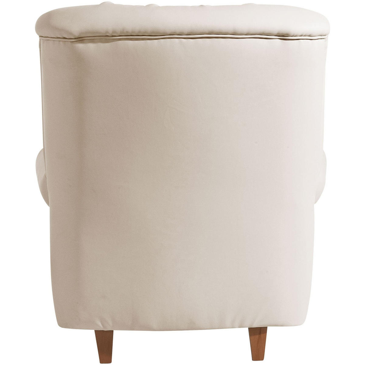 HOCHLEHNSESSEL Katrin Bezug Kunstleder Buche natur / beige - Weiß, Kunststoff (91/98/90cm) - 58aufmkessel