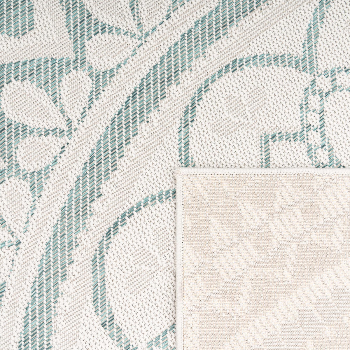 FLACHWEBTEPPICH, mit Mandala-Muster, Türkis, 160 x 220 cm - Blau, Textil (160/220cm) - KADIMA DESIGN