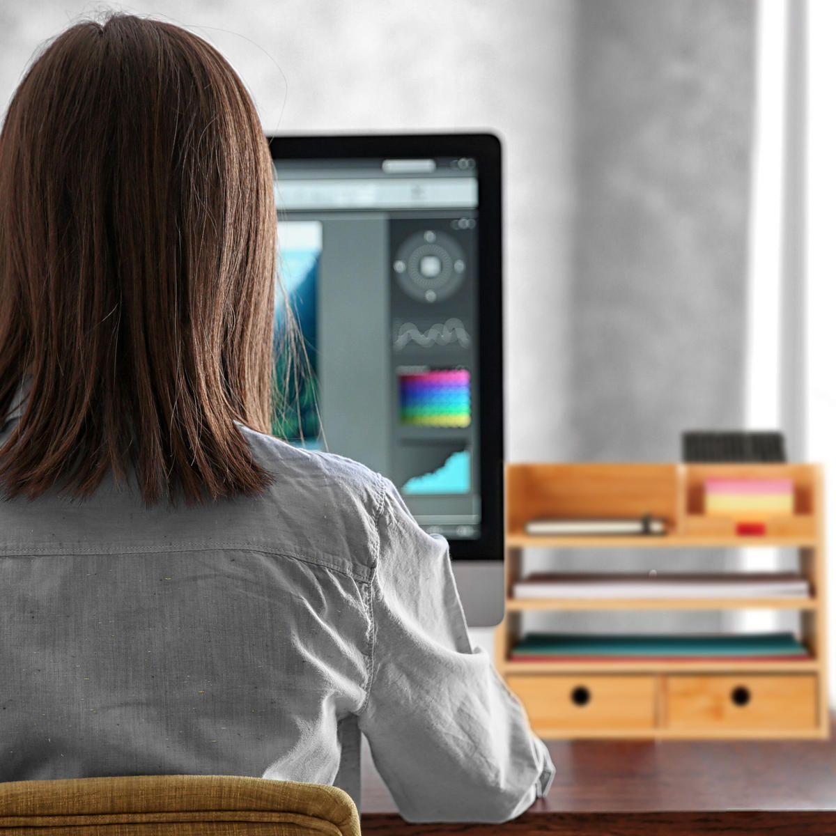 SCHREIBTISCH-ORGANIZER - Hellbraun, Holz/Holzwerkstoff (24/33/26.5cm) - Relaxdays