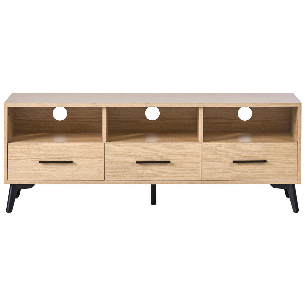 TV-MÖBEL Hellbraun Kitimat - Hellbraun/Schwarz, Holzwerkstoff (120/45/35cm) - Beliani