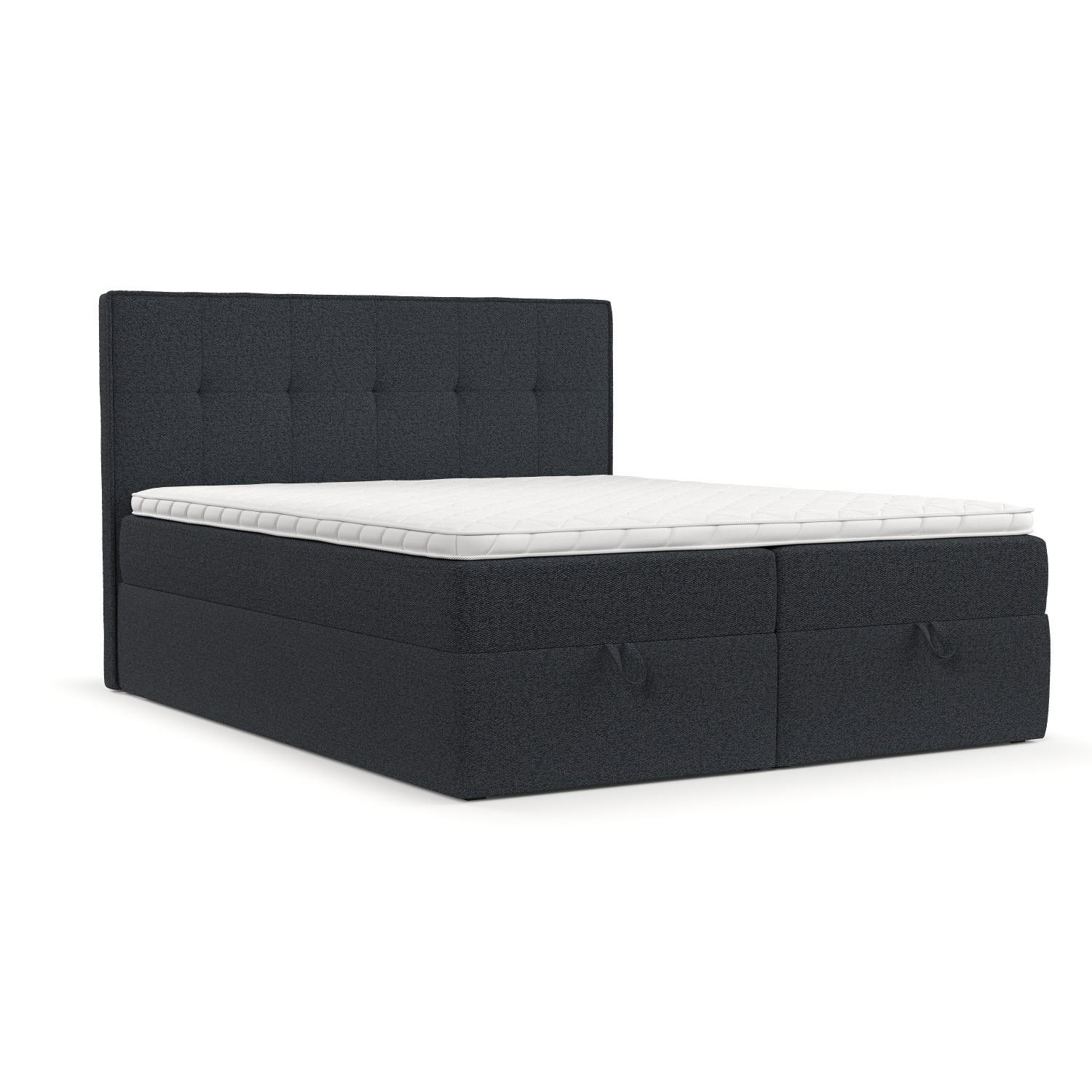 BOXBETT Tivra 180/200 cm Anthrazit im Riva Stoff - Anthrazit/Schwarz, Holz/Holzwerkstoff (180/200cm) - AltaBeds