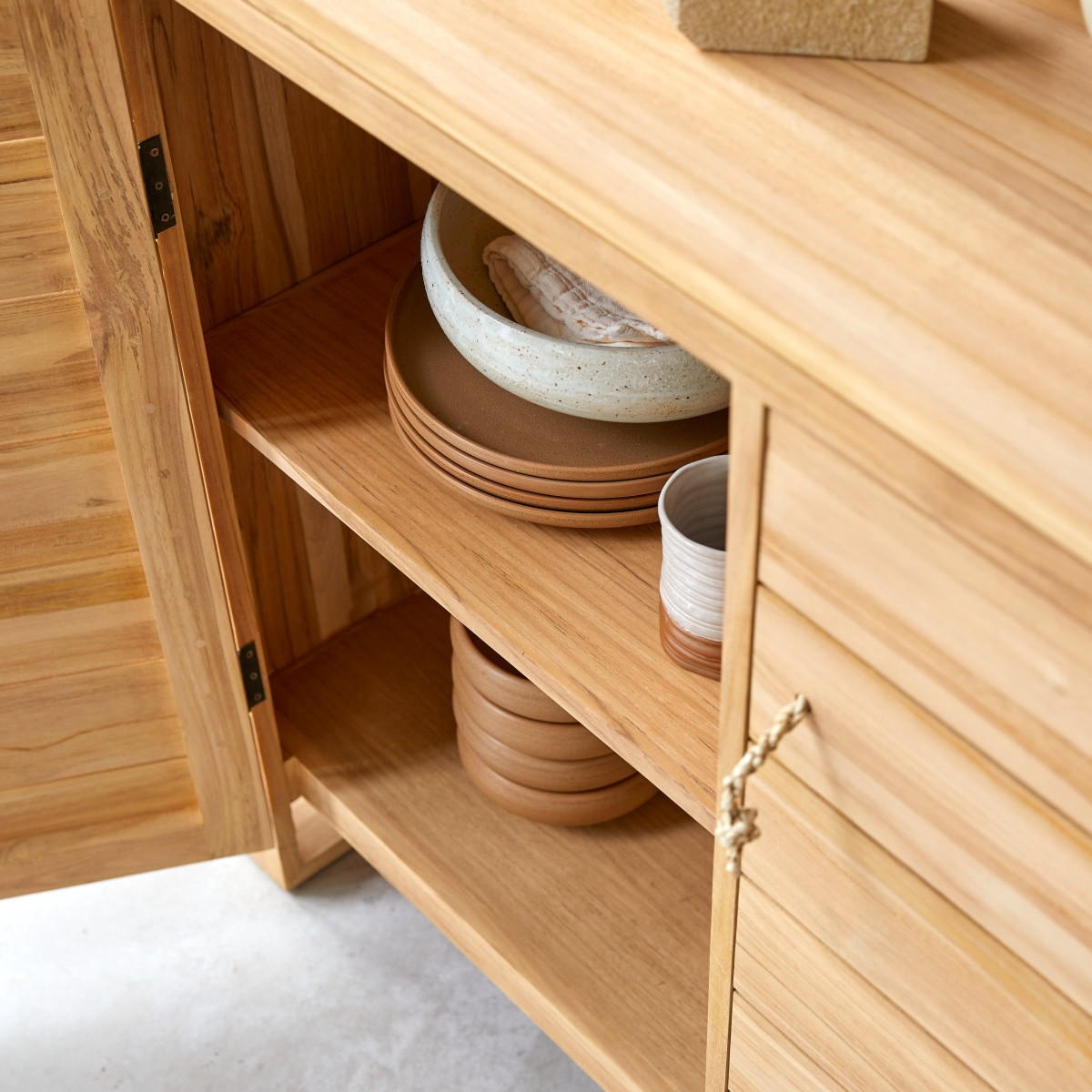 SIDEBOARD Minimalys Natur aus Teak - Naturfarben, Holz (170/90/40cm) - Tikamoon