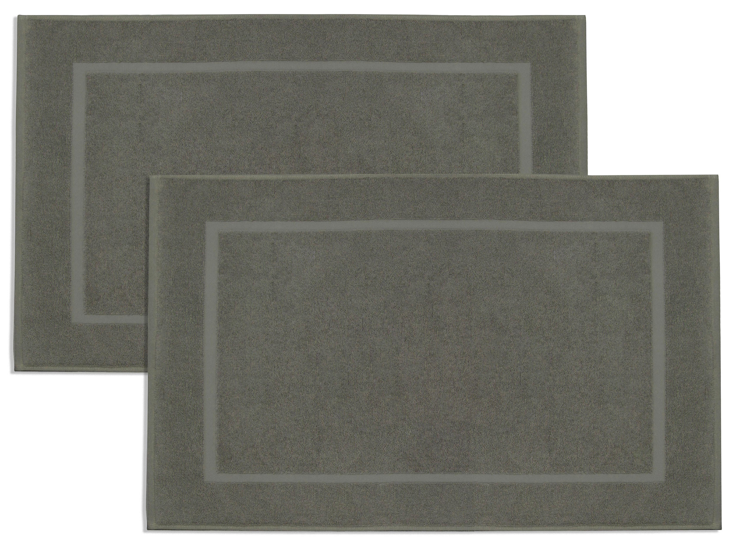 BADEMATTE, 2er-Set, 50x80 cm, 100% Baumwolle, Grau - Taupe, Textil (50/80cm) - Zollner