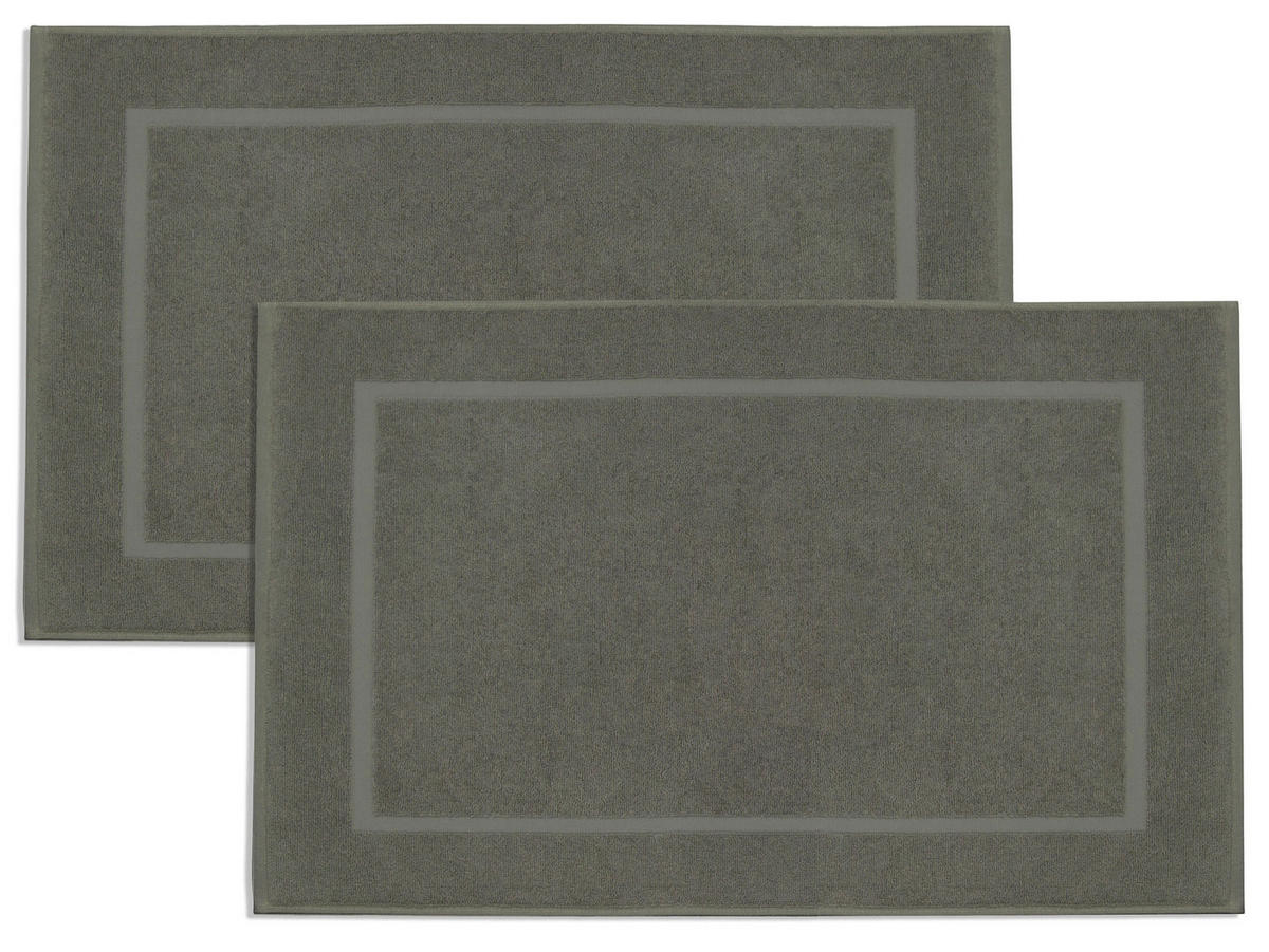 BADEMATTE, 2er-Set, 50x80 cm, 100% Baumwolle, Grau - Taupe, Textil (50/80cm) - Zollner