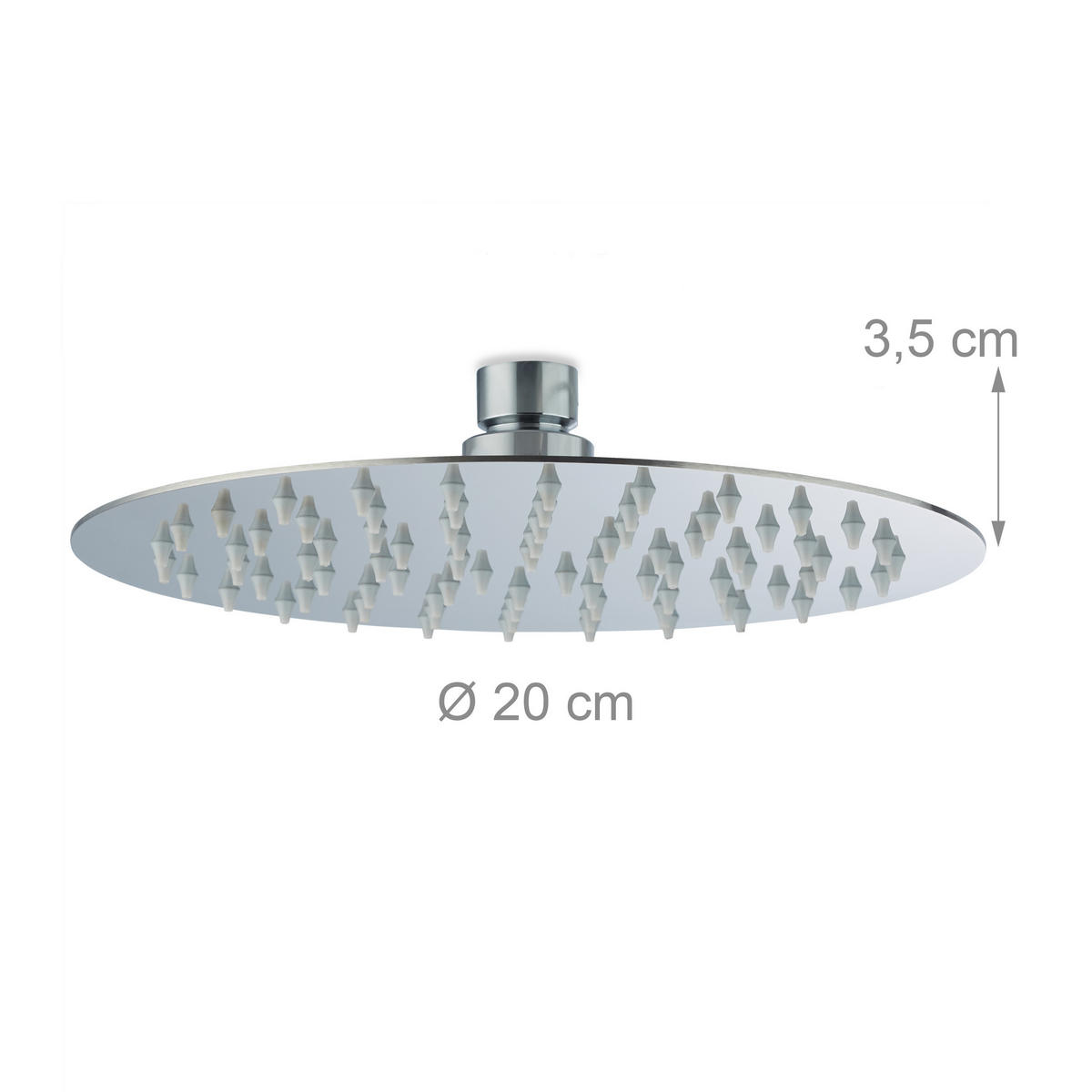 DUSCHKOPF Regendusche - Silberfarben, Metall (20/3.5/20cm) - Relaxdays