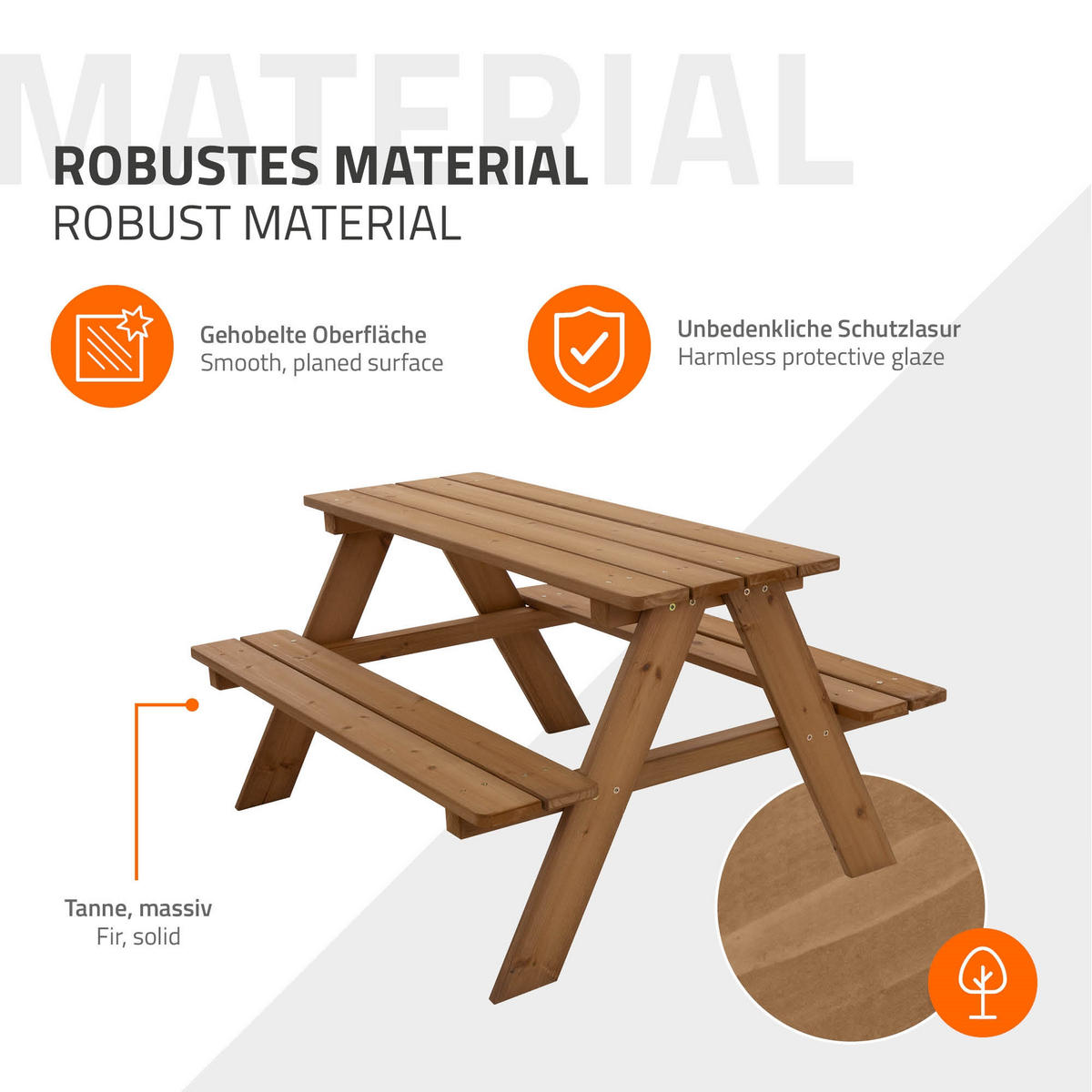 KINDERSITZGARNITUR Braun aus Massivholz - Braun, Holz - ML-DESIGN