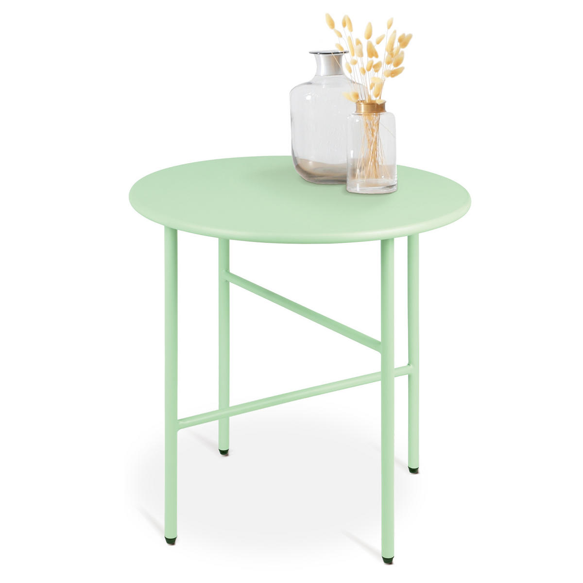 BEISTELLTISCH Finn Ø 44/46 cm Mintgrün - Mintgrün, Metall (44/44/46cm) - BoMoe