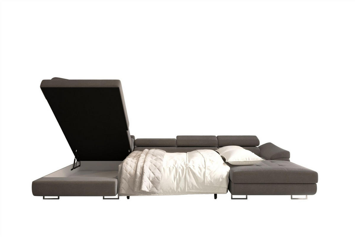 WOHNLANDSCHAFT Carmelo In Nova - Beige, Holzwerkstoff/Textil (345/90/202cm) - Fun Möbel