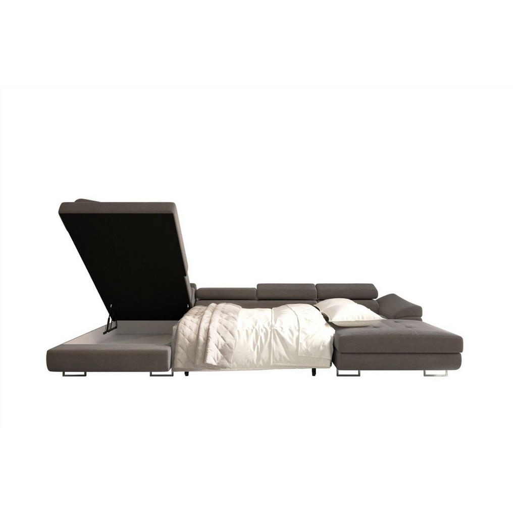 Thumbnail - Fun Möbel Wohnlandschaft, Anthrazit, Textil, Ottomane rechts, 345x90x202 cm, Wohnzimmer, Sofas & Couches, Wohnlandschaft...