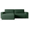 ECKSOFA mit Schlaffunktion und Bettkasten KLEEA-L - 247x143x83 cm Grün Cord - Schwarz/Grün, Holzwerkstoff/Kunststoff (247/143cm) - ALTDECOR