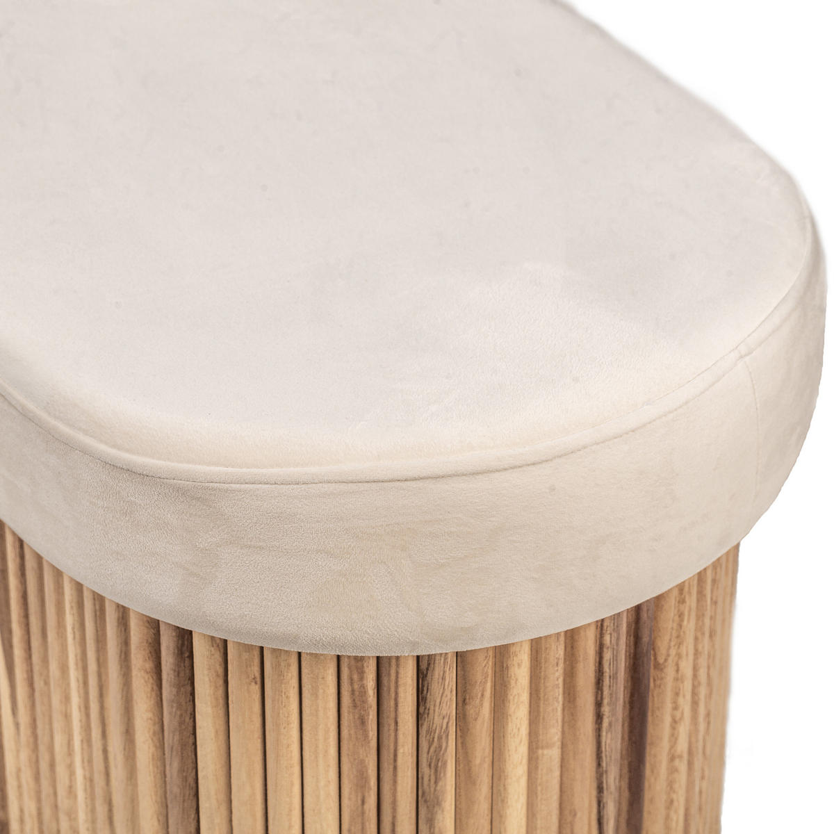 SITZBANK Samt Beige - Beige, Textil (89/43/40cm) - Nordlys