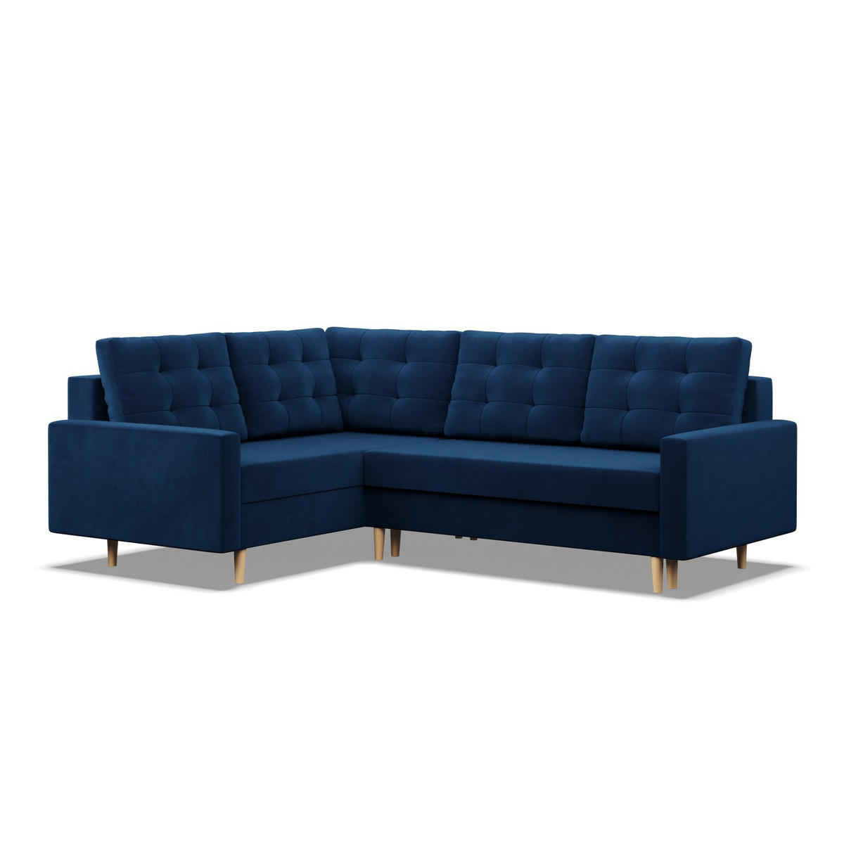 ECKSOFA LINKS MIT SCHLAFFUNKTION BLANK, Dunkelblau - Blau, Textil (223/175cm) - Mebligo