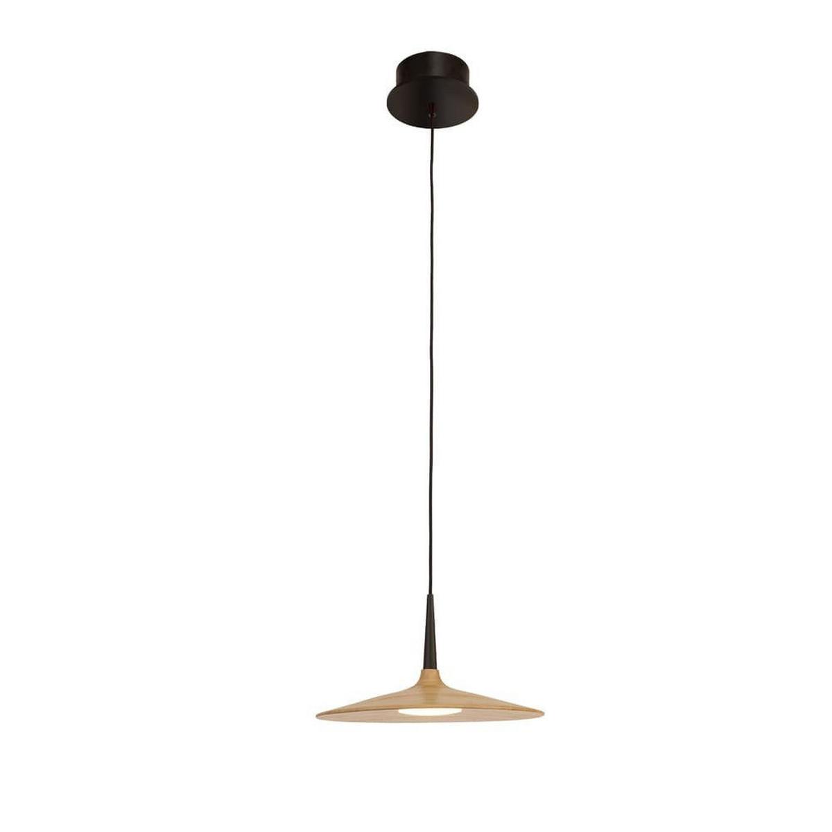 PENDELLEUCHTE 'Ter 1BE' - Beige/Schwarz, Holz (35/34/150cm) - KUNSTLOFT