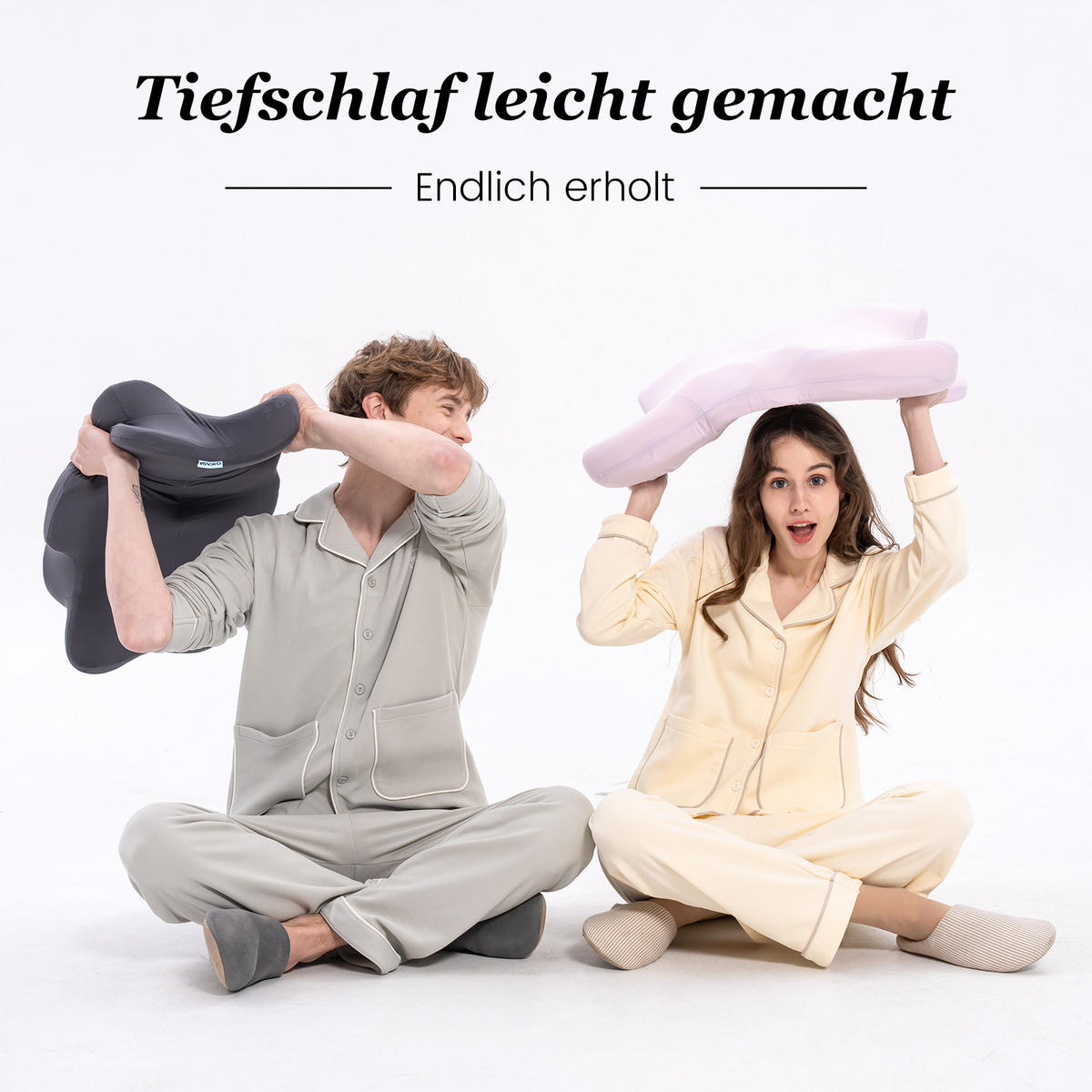 SCHMETTERLINGSKISSEN Memory-Schaum Modell (ergonomisch) Hellrosa 65×41 cm OEKO-TEX® zertifiziert Vorderseite 8 cm / Rückseite 12 cm - Rosa, Textil (41/65cm) - CHICASA