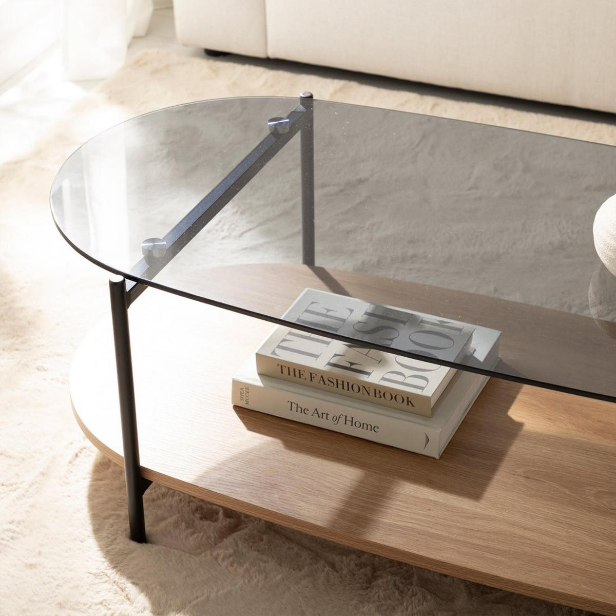 COUCHTISCH FESTER Casil Zweifarbig 120 cm x 40 cm - Multicolor, Glas (55/120/40cm)