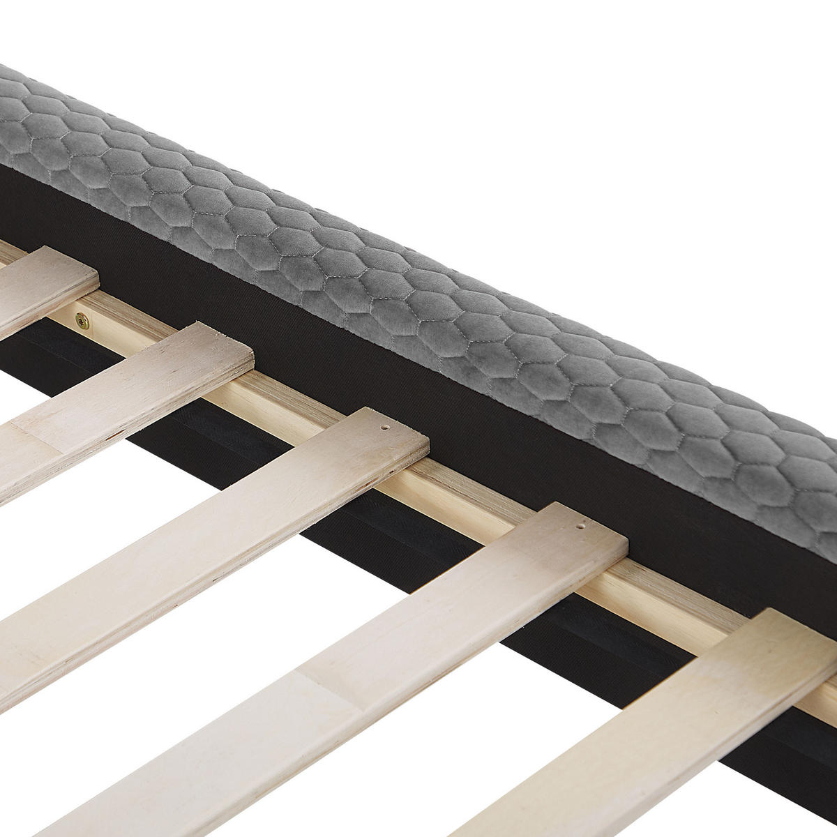 POLSTERBETT 140/200cm Hellgrau Bayonne - Hellgrau, Textil (140/200cm) - Beliani