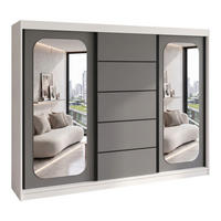 SCHWEBETÜRENSCHRANK BELANO 200 cm. Innenausstattung: Comfort plus - Graphitfarben/Weiß, Holzwerkstoff (200/215/59.5cm) - A&J MöbelLand