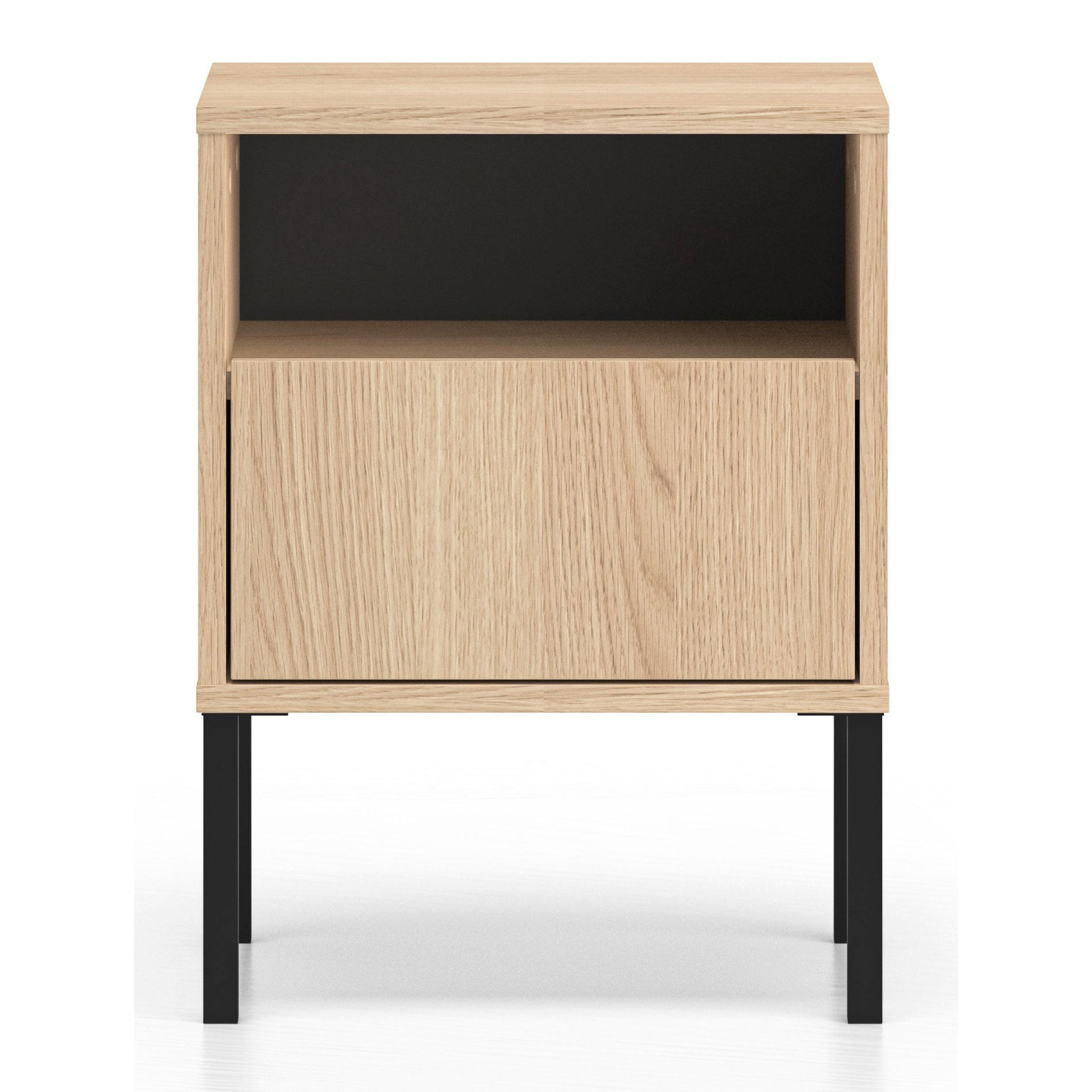 NACHTTISCH Barnee Eichenholzoptik 40 cm - Eichefarben/Schwarz, Holzwerkstoff (40/53/34cm) - Selsey