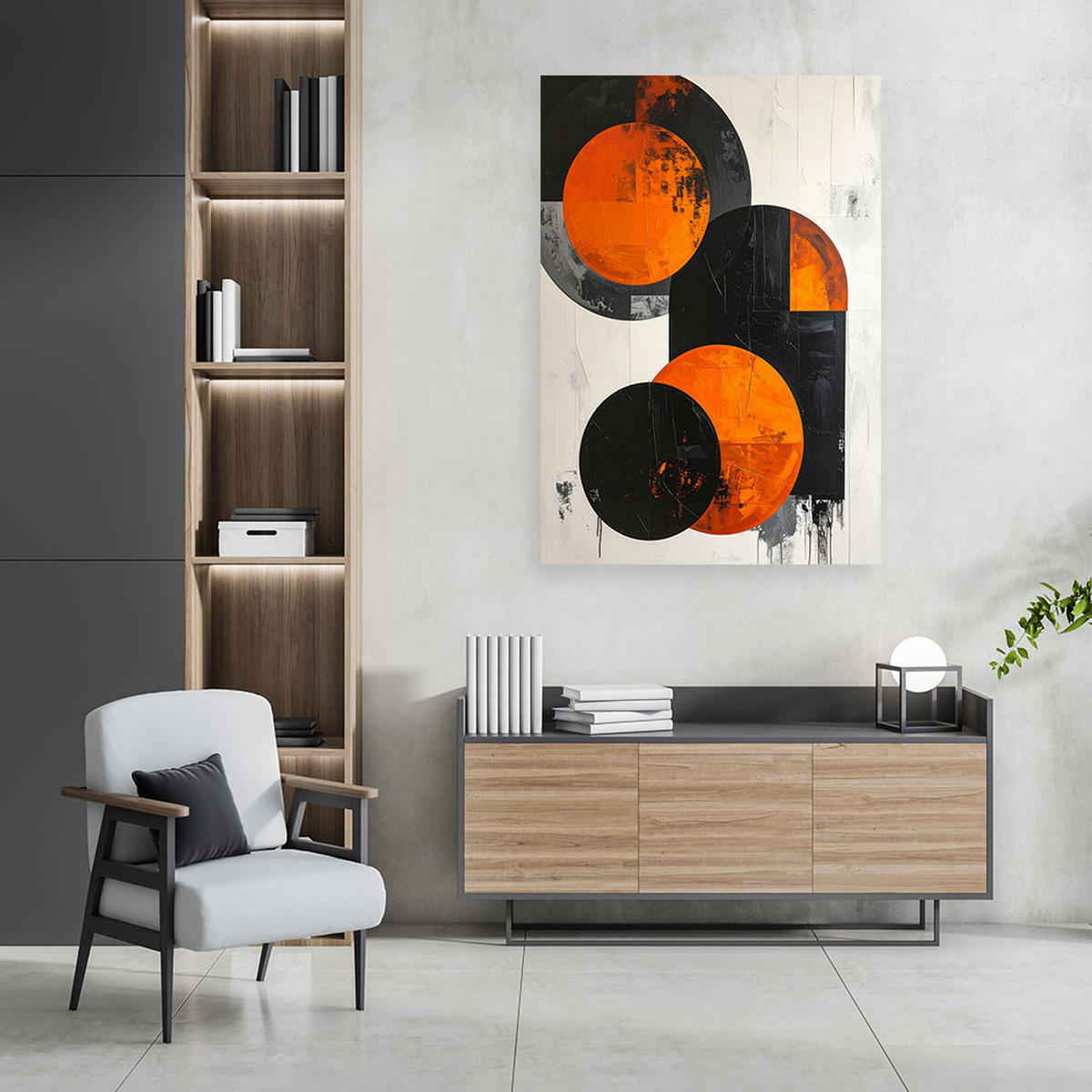 LEINWANDBILD 3D und geometrisch 20x30cm - Orange, Textil (20/30cm) - Feeby