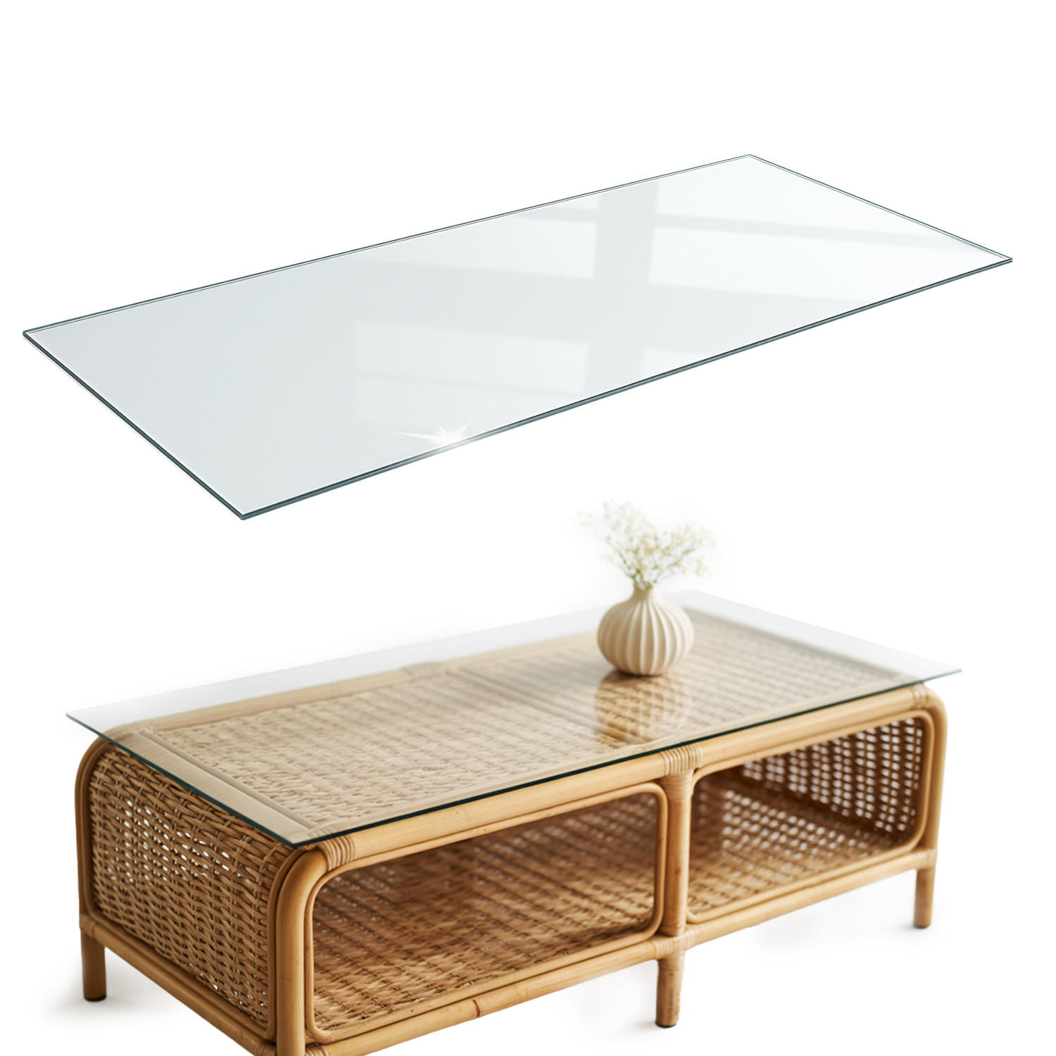 Wallfluent Tischplatte Transparent 125x0.4x50 cm