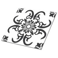 FLIESENAUFKLEBER 9 Stück 30x30 cm selbstklebend Arabisches Ornament - Grau, Textil (30/1.6/30cm) - TULUP