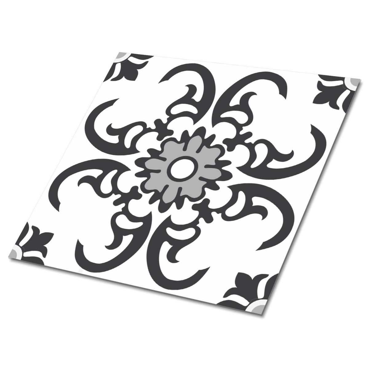 FLIESENAUFKLEBER 9 Stück 30x30 cm selbstklebend Arabisches Ornament - Grau, Textil (30/1.6/30cm) - TULUP