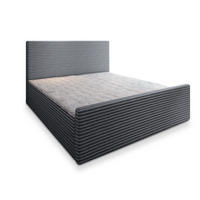 BOXBETT BRENTO 160x200 cm mit Matratze und Topper - Grau - Grau, Holz (160/200cm) - MASSENO