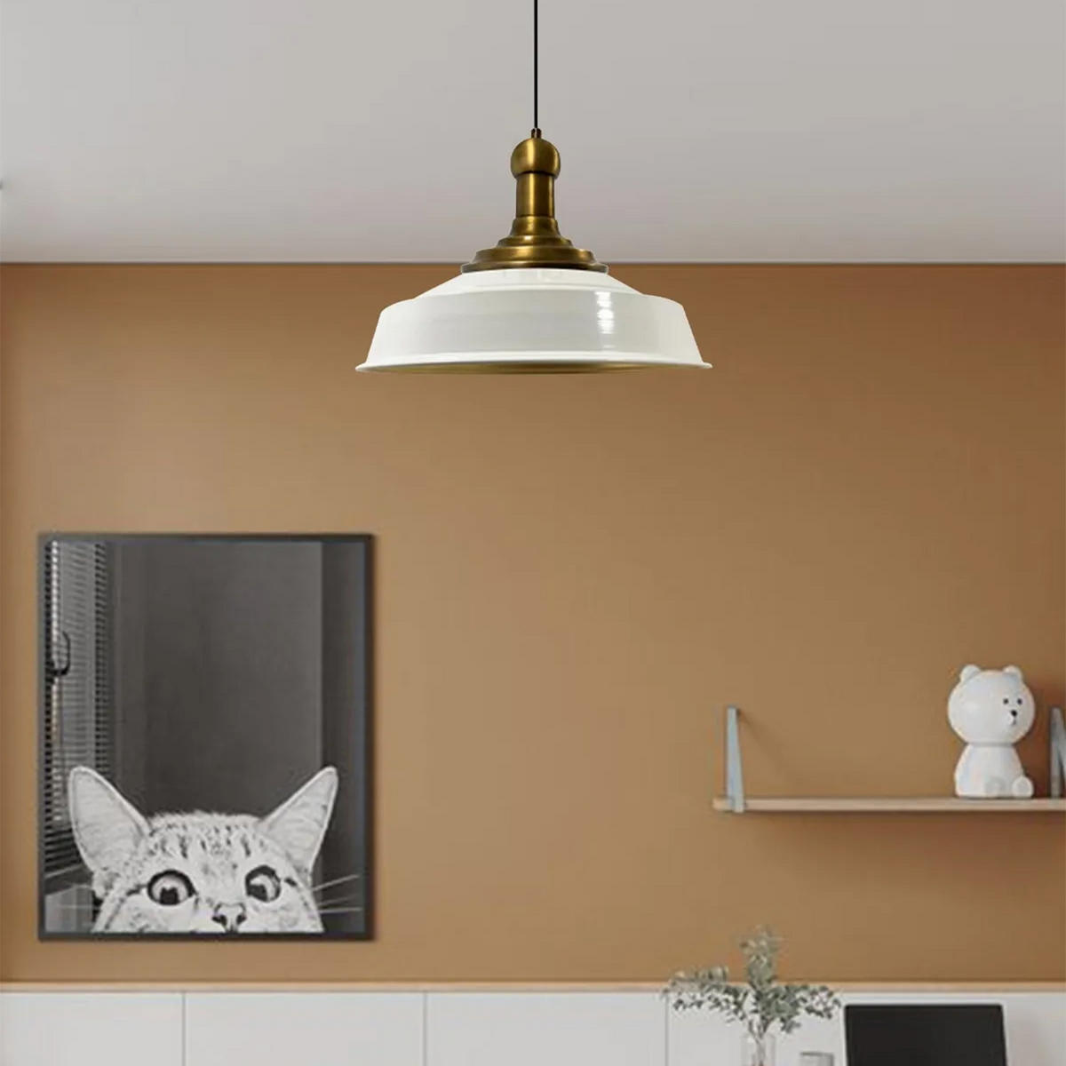 KÜCHENLAMPE Asletl Long-Knob 40/30 cm - Weiß, Metall (30/40/30cm) - Bamyum