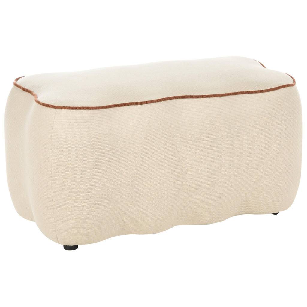 Beliani ČALOUNĚNÁ LAVICE Látka Světle béžová Juno